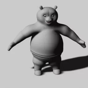 Cartoon Panda Bear 3d model