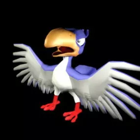 Cartoon Parrot Rig 3d model