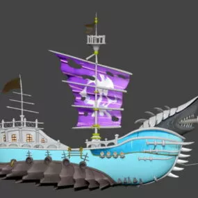 Cartoon Pirate Ship 3d model