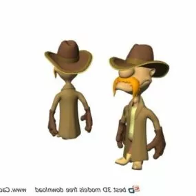 Cartoon Plastic Man Doll 3d model