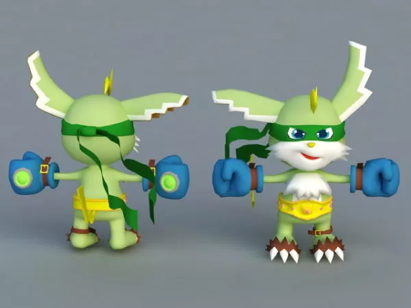 Rabbit Cartoon Rigged Character 3d model