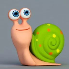 Cartoon Snail Character 3d model