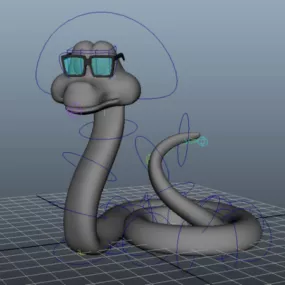 Cartoon Snake Rig Character 3d model