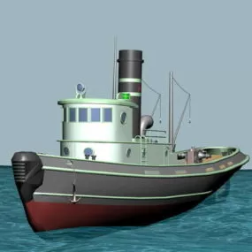 Cartoon Steamboat 3d model