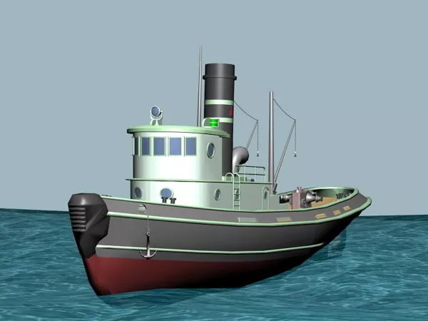 Cartoon Steamboat 3d model Cartoon Steamboat 3d model