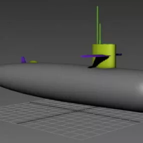 Cartoon Submarine 3d model