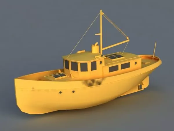 White Sailing Boat 3d model