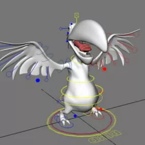 Cartoon Vulture Bird Rig 3d model