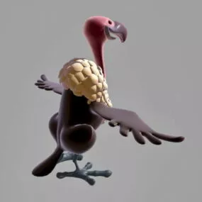 Cartoon Vulture Rigged 3d model