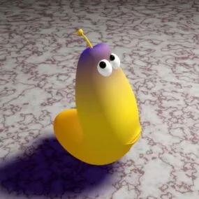 Cartoon Worm Rig 3d model