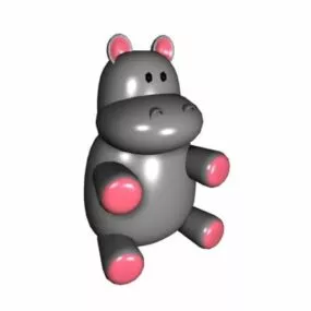 Cartoon Baby Hippo Toy 3d model