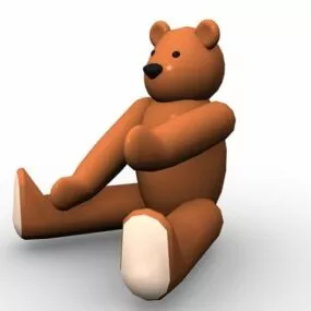 Cartoon Bear Sitting Character 3d model
