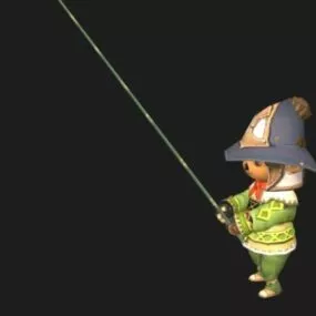 Cartoon Boy Fishing Character 3d model