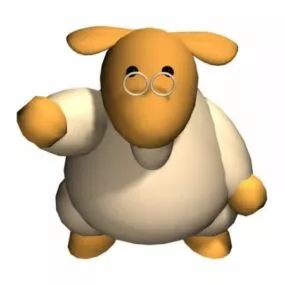 Cartoon Cow With Glasses Toy 3d model