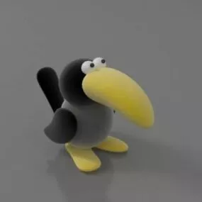 Cartoon Crow Bird Character 3d model
