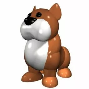 Cartoon Dog Sitting Toy 3d model