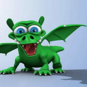 Character Cartoon Dragon Rigging 3d model
