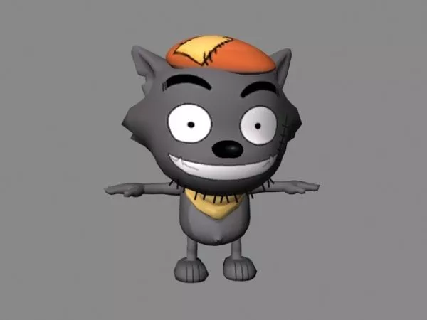 Cartoon Grey Wolf Character 3d model Cartoon Grey Wolf Character 3d model