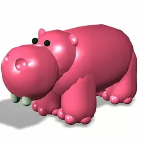 Cartoon Hippopotamus Toy 3d model
