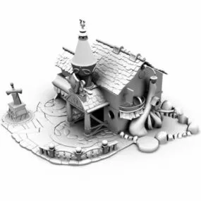 Cartoon House 3d model