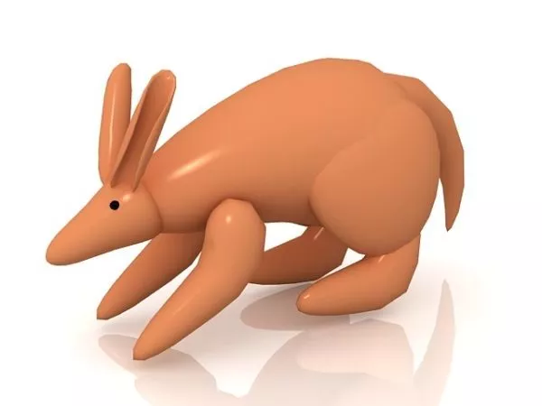 Cute Cartoon Baby Kangaroo 3d model