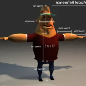 Cartoon Man Sergio Rigged 3d model