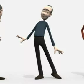 Cartoon Man Animated & Rigged 3d model