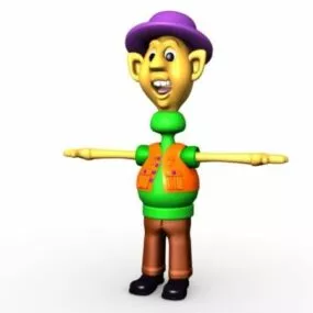 Cartoon Man Traveller 3d model