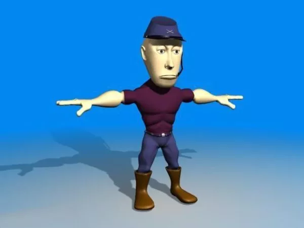 Pilot Hat With Man Head 3d model