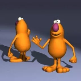 Monster Cartoon Orange Cute Character 3d model