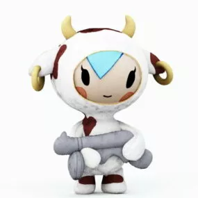 Cartoon Plush Cow Doll 3d model