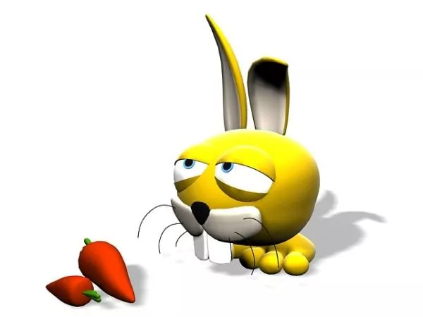 Cartoon Rabbit With Carrot 3d model Cartoon Rabbit With Carrot 3d model