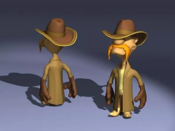 Low Poly Cowboy Character Rigged 3d model