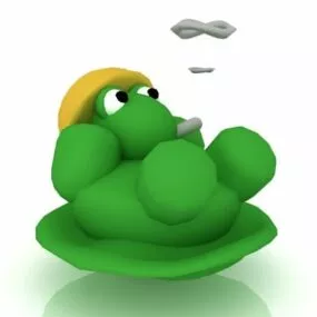 Cartoon Smoking Tortoise Character 3d model