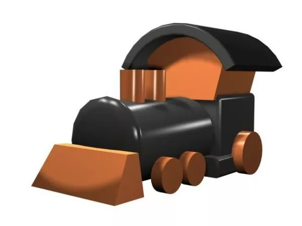 Vintage Locomotive Running With Smoke 3d model