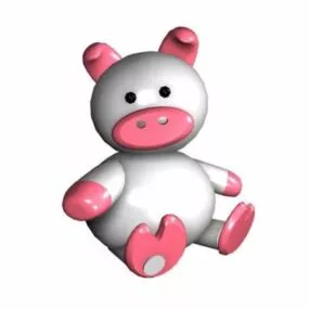 Toy Cartoon White Pig 3d model