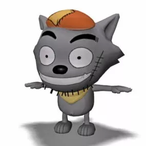 Cartoon Wolf 3d model