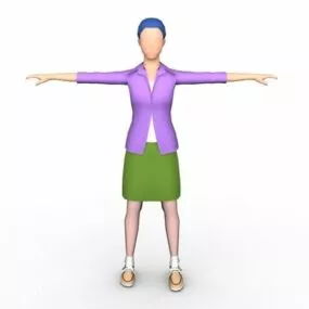 Cartoon Woman Rigged 3d model