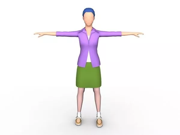 Cartoon Woman Rigged 3d model Cartoon Woman Rigged 3d model