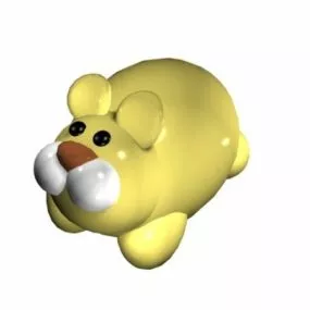 Cartoon Yellow Rabbit Toy 3d model