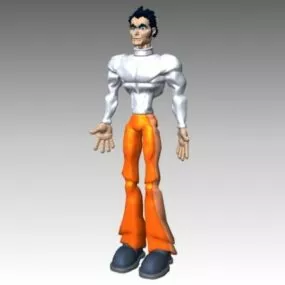 Cartoon Young Man Character 3d model