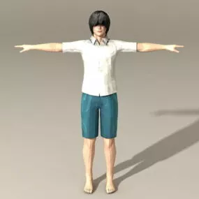 Casual Asian Man 3d model