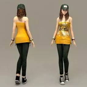 Casual Girl Standing 3d model