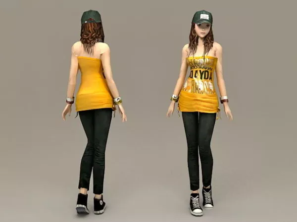 Casual Girl Standing 3d model Casual Girl Standing 3d model