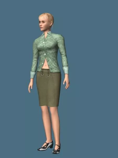 Casual Blonde Woman 3d model Casual Blonde Woman 3d model