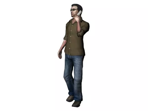 Character Casual Man Talking On Phone 3d model Character Casual Man Talking On Phone 3d model