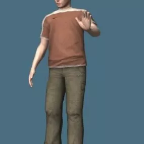 Casual Middle Aged Man Rigged Character 3d model