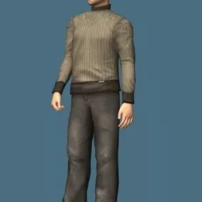 Casual Old Man Rigged 3d model