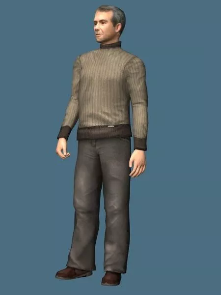 Casual Old Man Rigged 3d model Casual Old Man Rigged 3d model