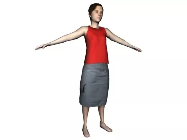 Woman Sitting With Hand Up 3d model